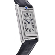 Cartier Tank Basculante Steel Manual 25x38mm Silver Dial Strap Watch W1011358 3