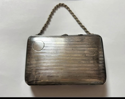 Vintage German Silver Coin Purse w/ Cosmetic Make Up Items, See All Pics