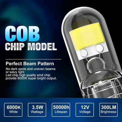 2x W5W LED T10 CANBUS Autolicht COB Glas Auto KFZ Kennzeichenlampe