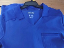 Scrubstar Pullover Uniform Top Shirt Unisex Electric Blue Stretch Large Scrubs