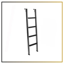 67-inch Heavy-Duty RV Bunk Ladder with Anti-Slip Rubber Feet & Hooks - Black
