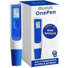 Bluelab OnePen - a 3-in-1 Temperature, EC/PPM and pH Meter, Lightning Fast Readi