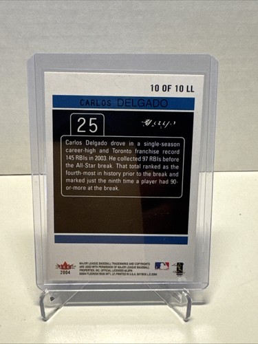 2004 Skybox Limited Edition LEague LEaders Carlos Delgado #10LL - Picture 2 of 2