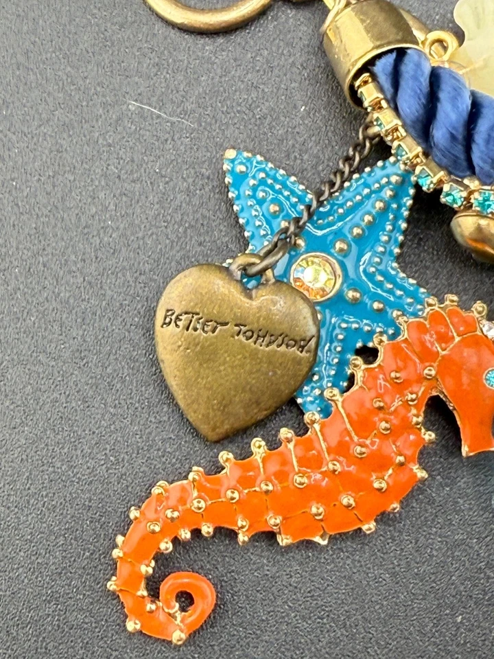 "Pulsera vintage Betsey Johnson con dije náutico pez caballito de mar 6,5""" Foto 2 de 4