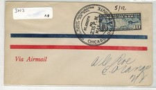 1926 ROESSLER AVIATION FIRST FLIGHT AIRMAIL ST. JOSEPH MISSOURI CAM 3N3 & C7 MAP