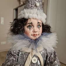 Handgefertigte Künstlerpuppe Pierrot   Unika...