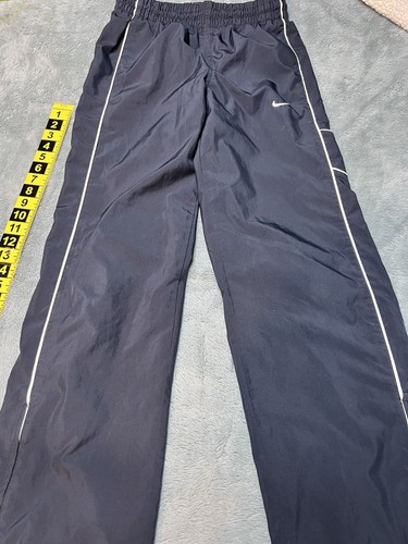 Vintage Nike Track Pants Men’s S Basketball Blue White Piping Zip Leg Drawstring - Picture 10 of 11
