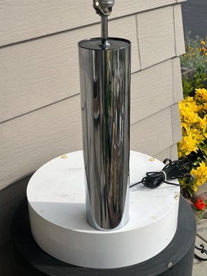Vintage Mid Century Sonneman Chrome Cylinder Table Lamp