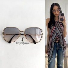   YSL YVES SAINT LAURENT Vintage Oversized Gradient Metal Sunglasses 31-2609