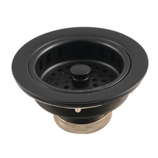 Kingston Brass KBS100 Made To Match 3-1/2" Basket Strainer - Black