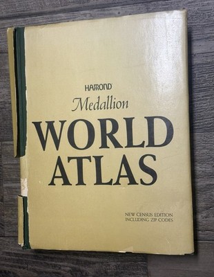 Hammond Medallion World Atlas New Census Edition Zip Codes Hardcover Vintage