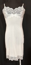 Vintage Hollywood Vassarette White Full Slip Size 34 Lace Nylon Bridal Coquette