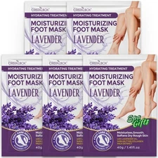 Moisturizing Foot Mask 5 Pack,Hydrating Foot Masks for Dry Cracked Feet,Moisturi