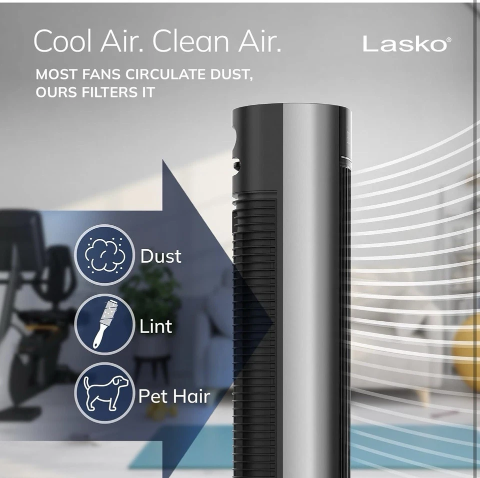 Lasko Tower Fan with Remote Control, Oscillation, Black - Image 2 of 4