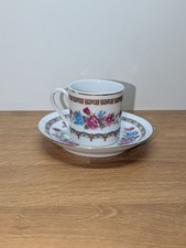 Vintage Rose Pattern Demitasse Mini Teacup  Saucer Set Made In China