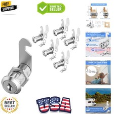 5 Pack Cabinet Locks with Key, 1-1/8" Cabinet Cam Locks Keyed Alike, Rv Lock ...