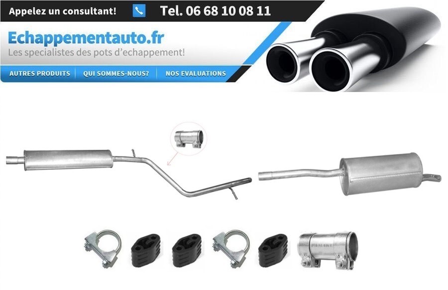 Échappement Renault Logan break 1.6 16V pour réparation contrôle technique