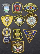 Police Dept Uniform & Shoulder Patches Assorted Vintage Patch Collection