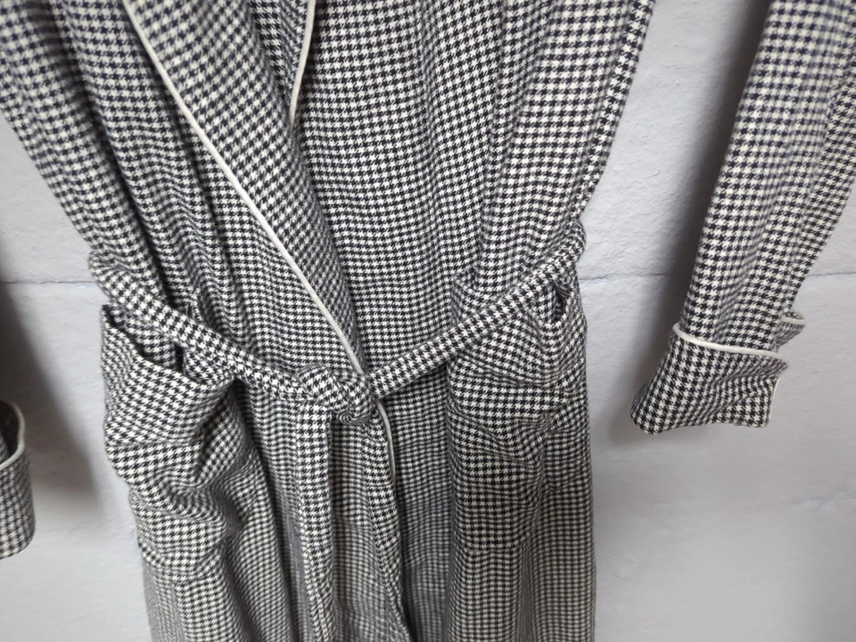 Ralph Lauren Bata Mujer S Largo Completo Cinturón Monograma RLL Algodón Franela Cuadros Foto 4 de 4