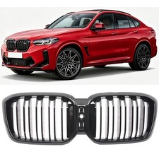 NIEREN GRILL ZIERGITTER DOPPELSTEG GL�ZEND SCHWARZ F�R BMW X3 G01 X4 G02 AB 21