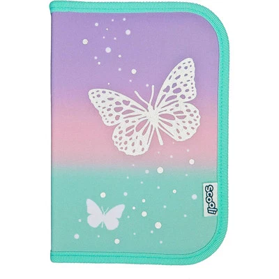 SCOOLI Mäppchen gefüllt SCHMETTERLING Mädchen Federtasche Etui türkis lila rosa