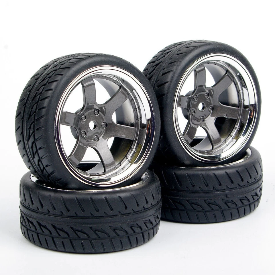 1:10 RC On Road 12mm Hex Rim Wheel&Tire For HPI HSP 6mm Offset Model Car RC Toy - Image 3 of 4