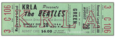 1 BEATLES UNUSED FULL CONCERT TICKET 1966 Dodger Stadium laminated green reprint