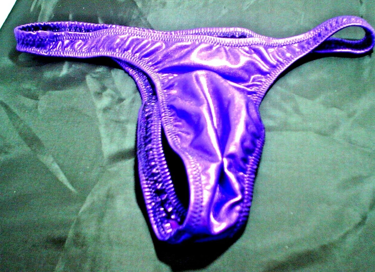 Men Metallic Shiny thong swimwear unders s m l or xl USA Hand Made Custom  Thong