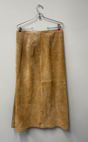 Marsh Landing Leather 2 Piece Size 10 Womens Cowgirl Tan Long Skirt & Top - Picture 5 of 21