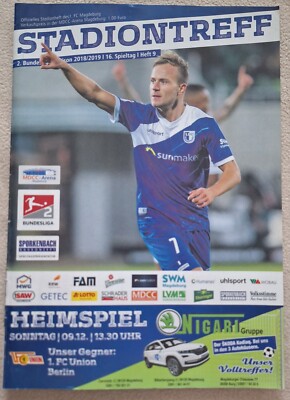 1. FC Union Berlin, 2. BL, Stadionheft Auswärtsspiel 1. FC Magdeburg, 09.12.2018