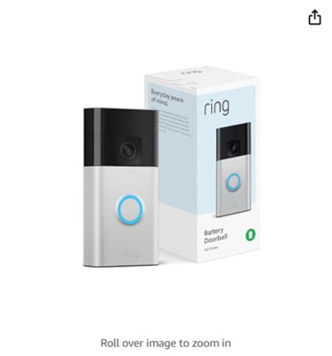 Ring Battery Doorbell, Head-To-Toe Video, Live View with Two-Way Talk, 2024