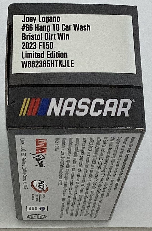 2023 1/64 66 Joey Logano “Hang 10 Car Wash” Bristol Dirt Win F150 SD