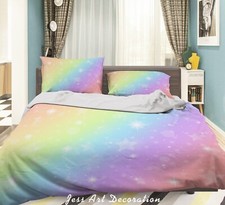3D Rainbow Starry Sky Kids Quilt Cover Set Duvet Cover Bedding Pillowcases