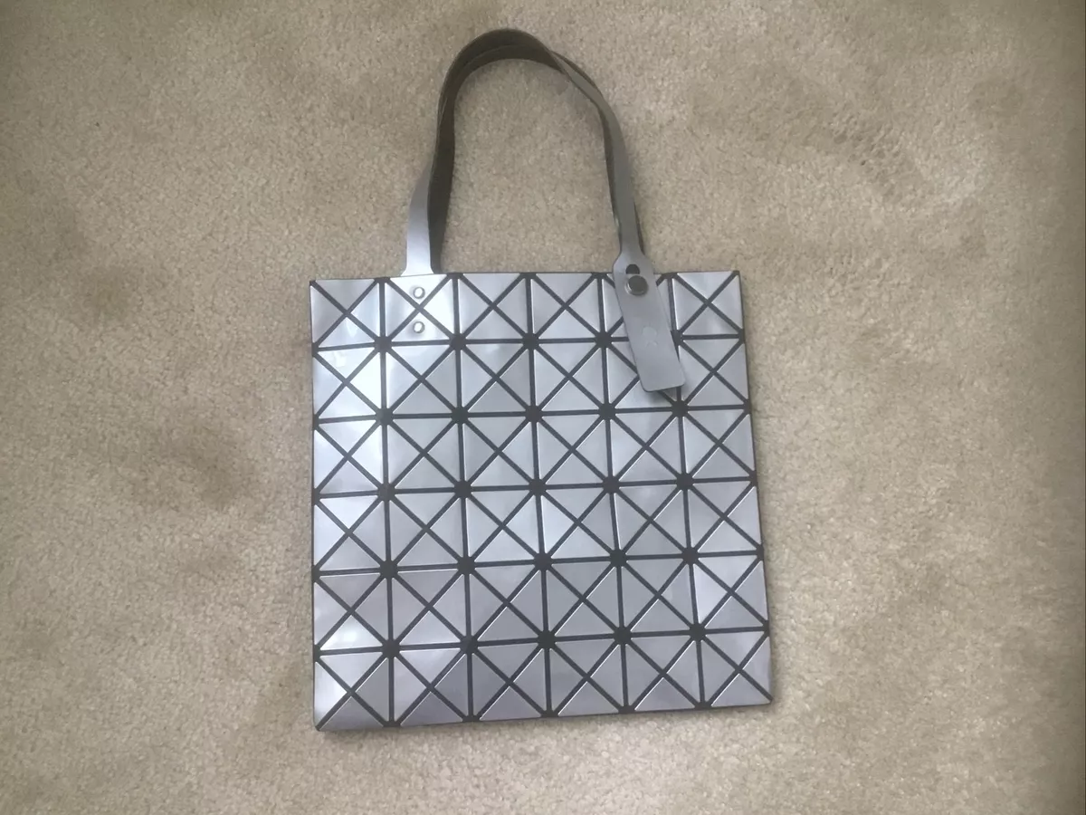 Blue Geo Prism Large Fabric Canvas Tote Bag