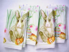 WILLIAMS SONOMA EASTER ROGER DINNER NAPKIN SET  100% LINEN SET OF 4 ITALY NWTAGS