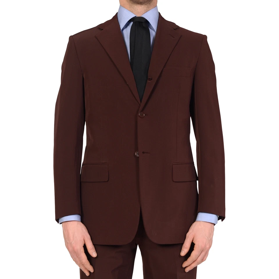 Traje D'AVENZA Roma Hecho a Mano Borgoña "Techno" EU 52 NUEVO US 42 Foto 3 de 4