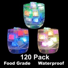 120PCS Waterproof LED Glowing Ice Cube, Elevate Your Drinks for Club Bar Party