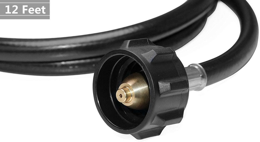 12 Ft Propane Tank Extension Gauge Adapter hose for RV, Gas Grill, Stove, Heater