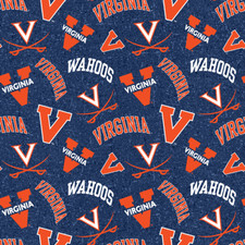 NCAA University of Virginia Tone on Tone UVA-1178 Cotton Fabric by the Yard