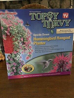 Topsy Turvy Upside Down Hummingbird Butterfly Hangout Planter Patio Porch Kit