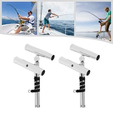2X Boat Double Angle Fishing Rod Holder Stainless Steel Outrigger Adjustable