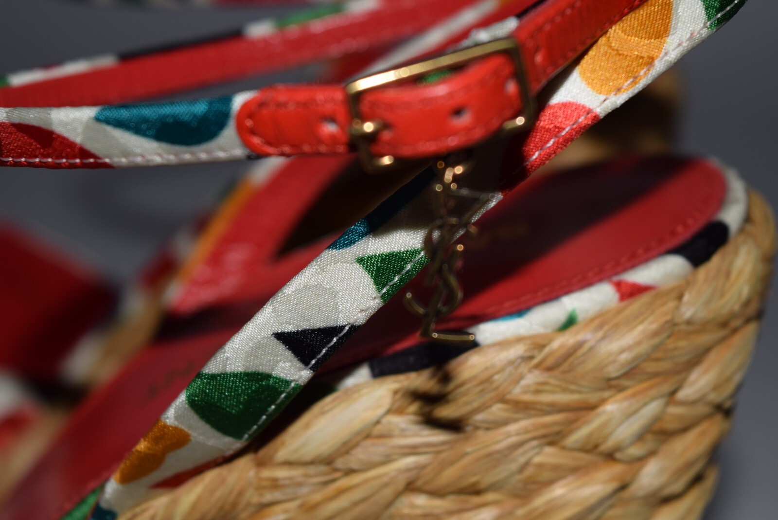 Sandali nuovi con scatola YSL Saint Laurent espadrillas stampa cuore Paloma zeppe tg 39 39 5