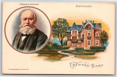Famous~Charles Gounod~French Composer~Paris Birthplace~See Back~Vintage Postcard