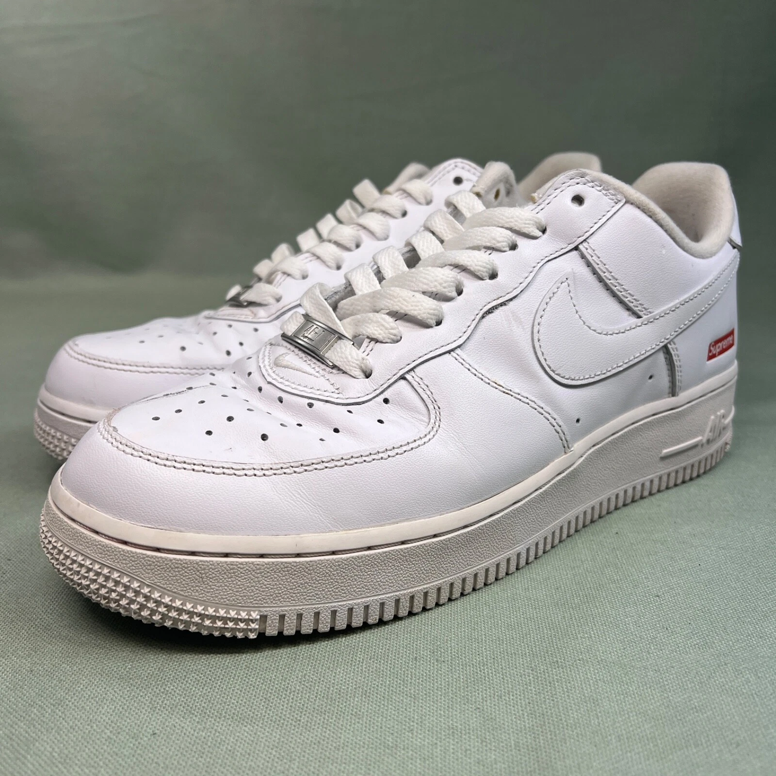 Supreme X Nike Air Force 1 Low Box Logo Blanc 2021 Taille 7,5 US CU9225 100