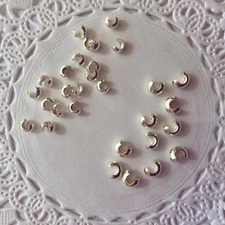 .925 Sterling Silver Crimp Covers - Sizes 3mm and 4mm - 10 PC. PACK