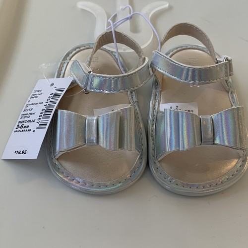 NWT Children’s Place Lace Striped Dress + Holographic Bow Sandals • 3-6 months - Picture 8 of 9