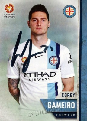 Signed 2015 2016 MELBOURNE CITY FC A-League Card COREY GAMEIRO