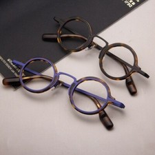 Vintage Round Handmade Eyeglass Frames Retro Lightweight Metal Glasses Daily