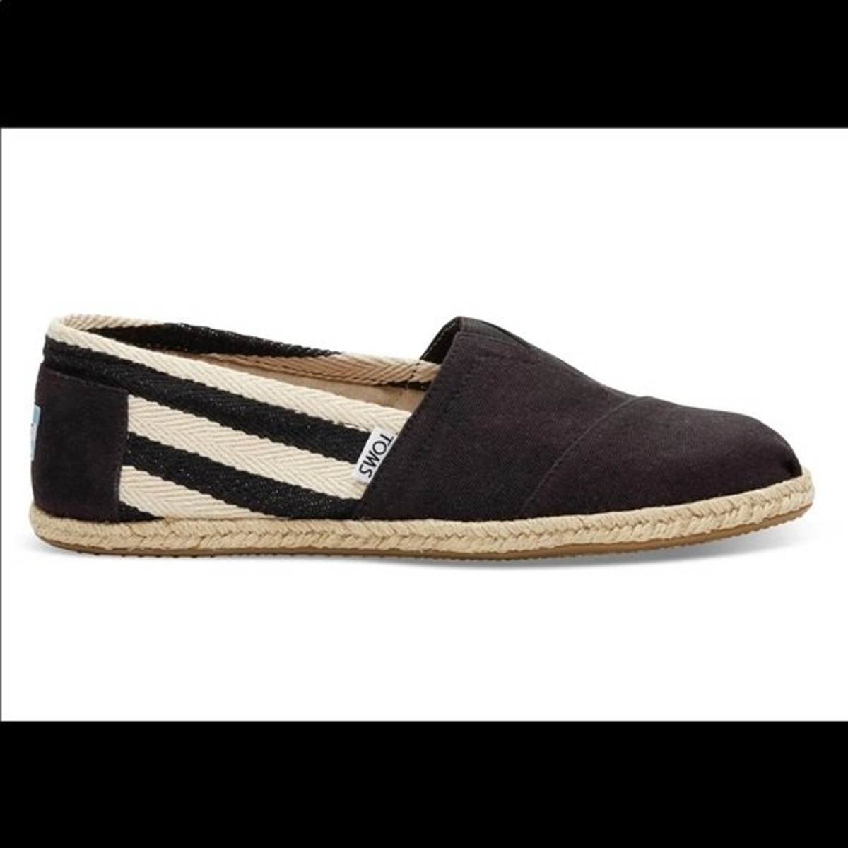 TOMS Womens Sz 7 Stripe University Classic Slip On Canvas