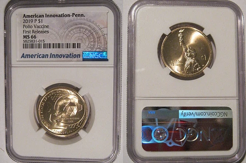 2019 P Innovation PA Dollar $1 Polio Vaccine NGC MS 66 First Releases